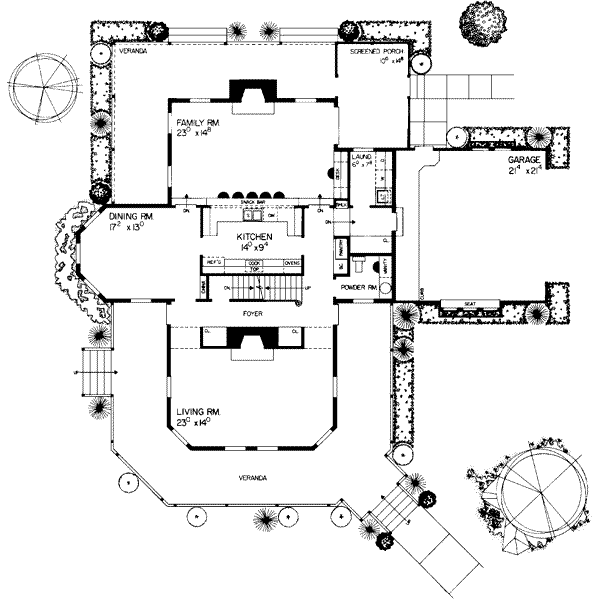 House Plan Design - Farmhouse Floor Plan - Main Floor Plan #72-186