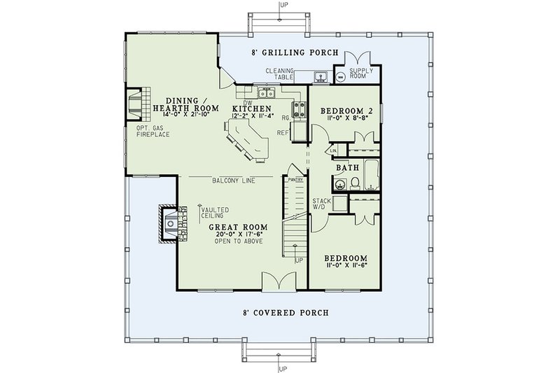 House Blueprint - Floor Plan - Main Floor for Country House Plan #17-2558 - 3 bed, 3 bath