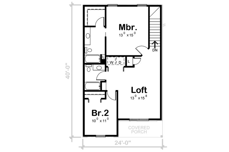 Architectural House Design - Floor Plan - Upper Floor for Traditional House Plan #20-2407 - 3 bed, 2.5 bath