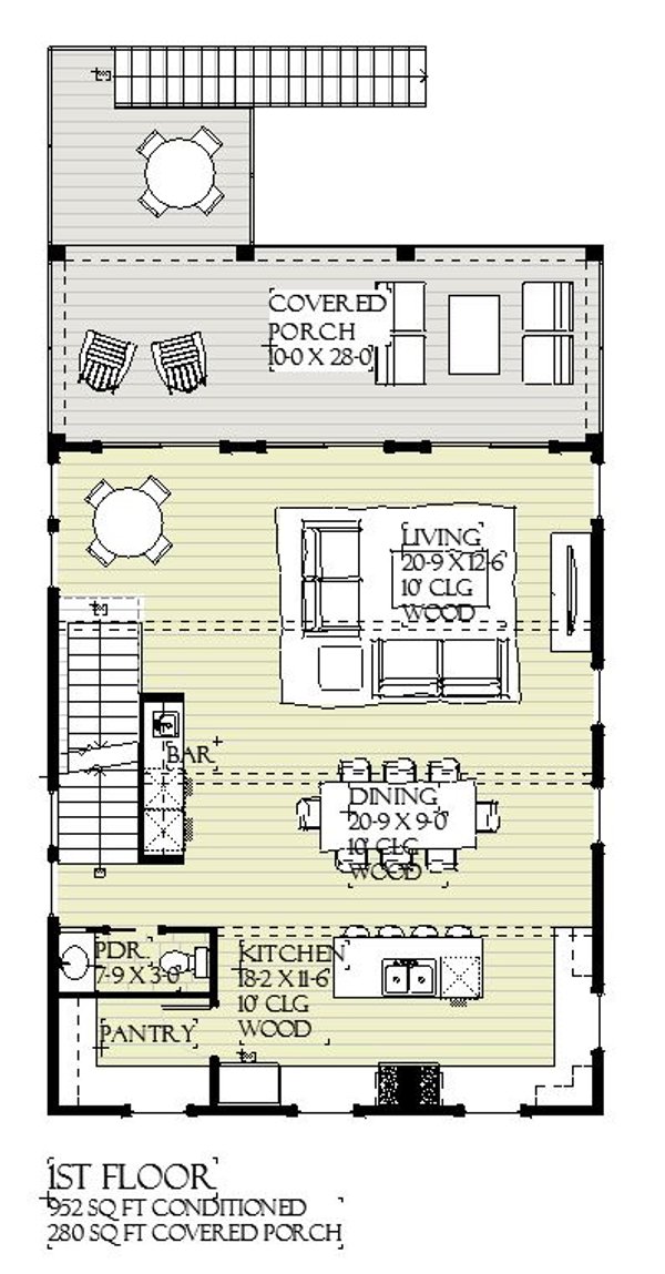 Beach Floor Plan - Main Floor Plan #901-162