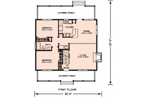Floor Plan - Main Floor for Country House Plan #140-148 - 3 bed, 2 bath