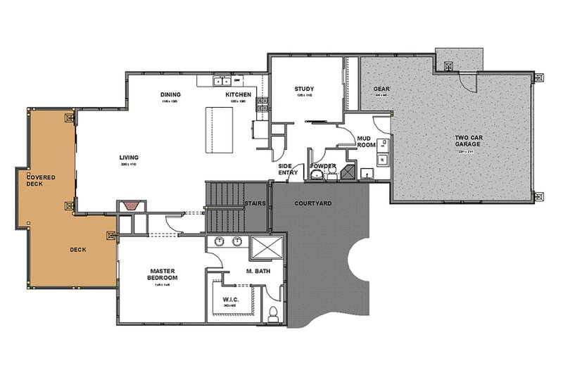 Home Plan - Floor Plan - Main Floor for Craftsman House Plan #895-92 - 3 bed, 3 bath