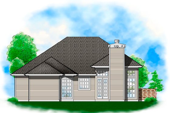 Exterior - Rear Elevation for Ranch House Plan #48-583 - 3 bed, 2 bath