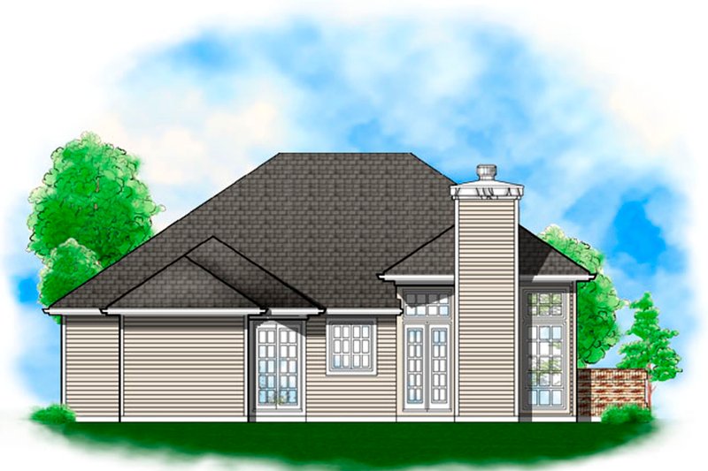 House Blueprint - Exterior - Rear Elevation for Ranch House Plan #48-583 - 3 bed, 2 bath