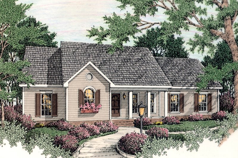 Architectural House Design - Ranch Exterior - Front Elevation Plan #406-9625