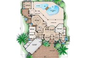 Mediterranean Style House Plan - 5 Beds 5 Baths 7760 Sq/Ft Plan #27-472 