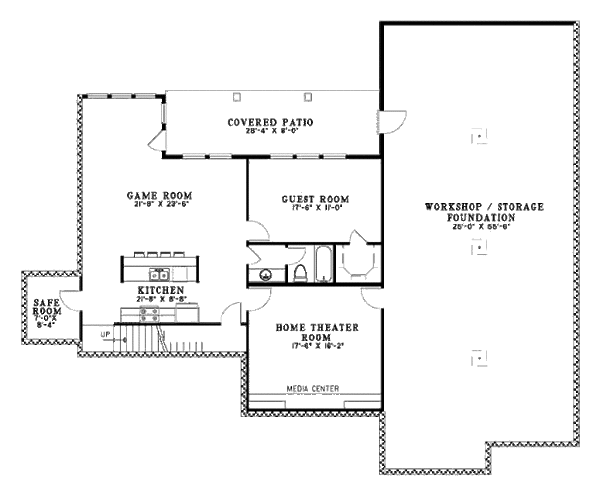 House Plan Design - European Floor Plan - Lower Floor Plan #17-2349