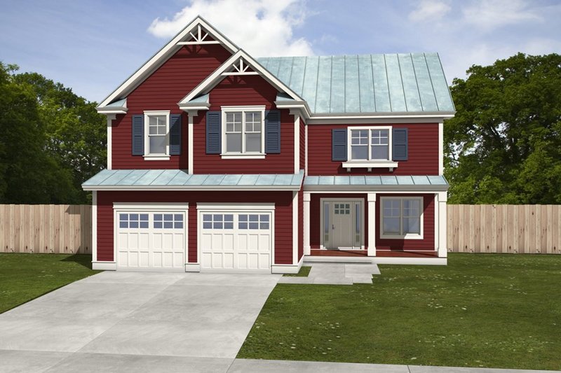 House Blueprint - Exterior - Front Elevation 4 for Farmhouse House Plan #497-68 - 4 bed, 2.5 bath