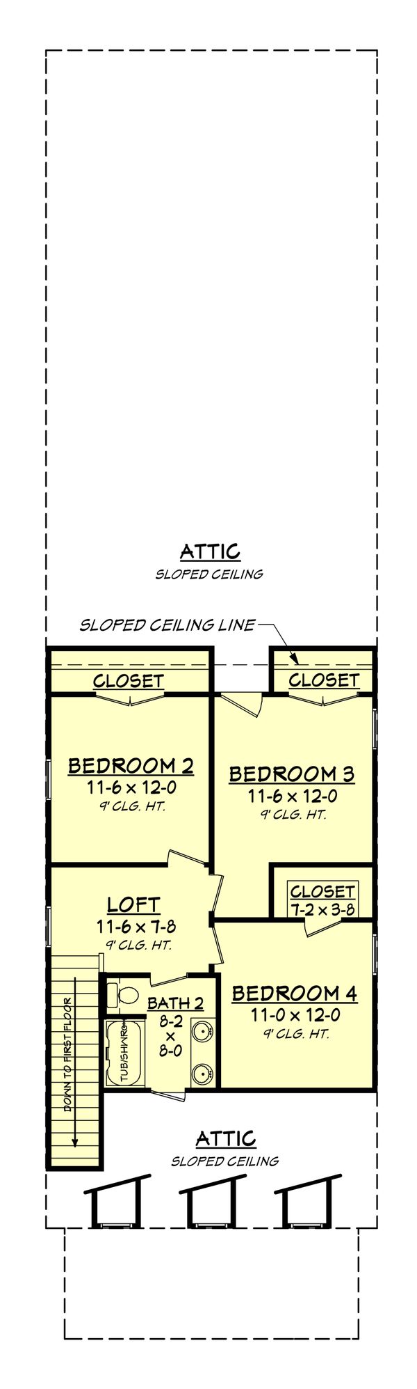 Cottage Floor Plan - Upper Floor Plan #430-115