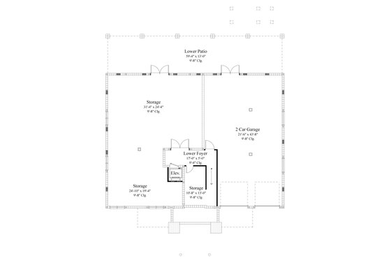 Floor Plan - Lower Floor for Contemporary House Plan #930-532 - 3 bed, 3.5 bath