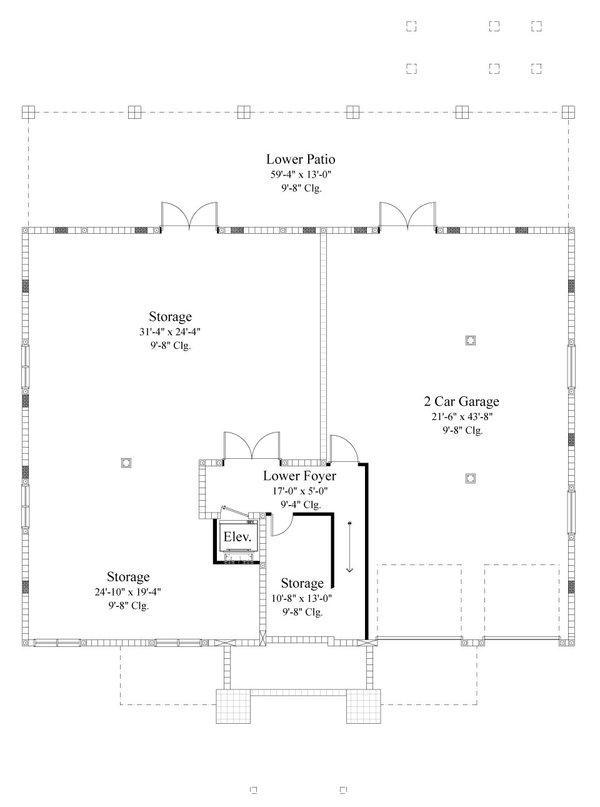 Contemporary Floor Plan - Lower Floor Plan #930-532