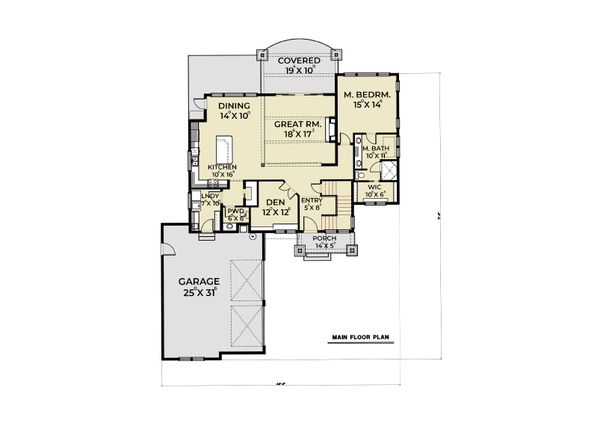 Farmhouse Floor Plan - Main Floor Plan #1070-104