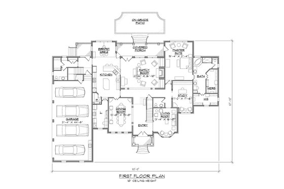 Floor Plan - Main Floor for Traditional House Plan #1054-57 - 5 bed, 4.5 bath