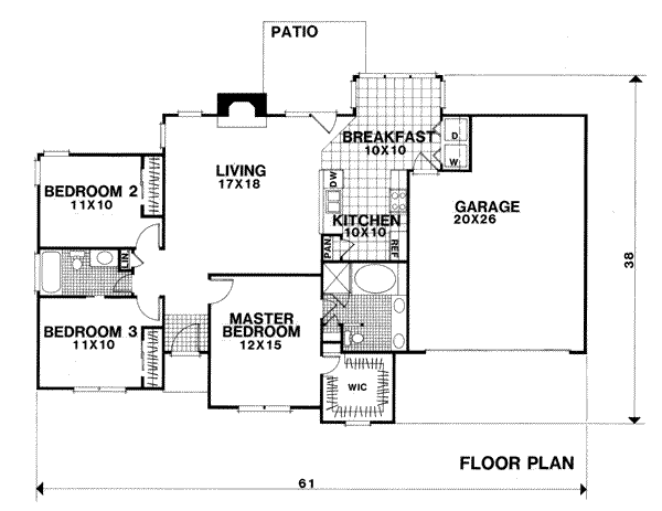 House Blueprint - European Floor Plan - Main Floor Plan #56-113