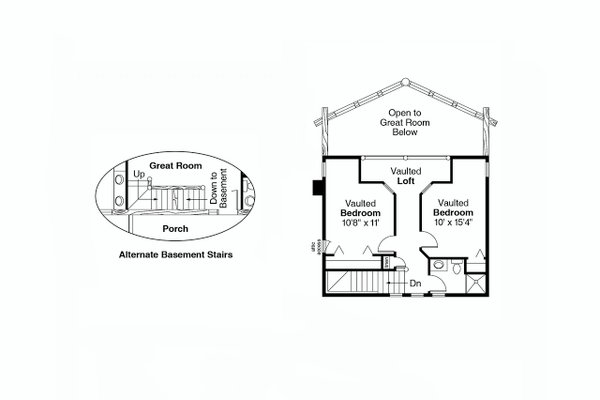 House Design - Cabin Floor Plan - Upper Floor Plan #124-264