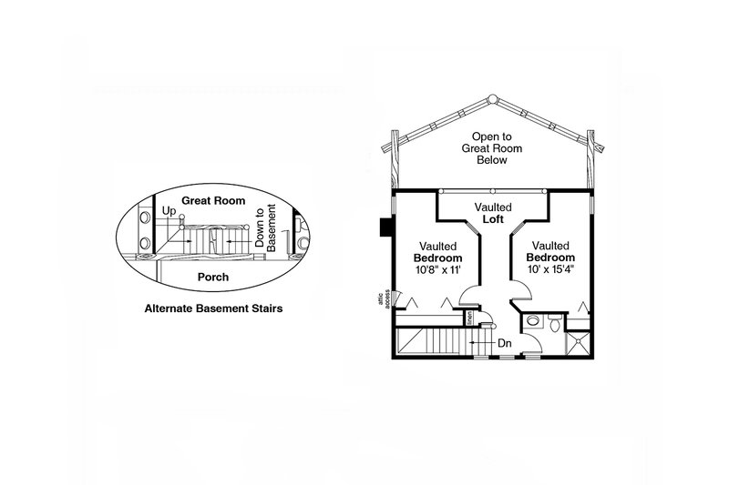 Home Plan - Floor Plan - Upper Floor for Cabin House Plan #124-264 - 3 bed, 2.5 bath