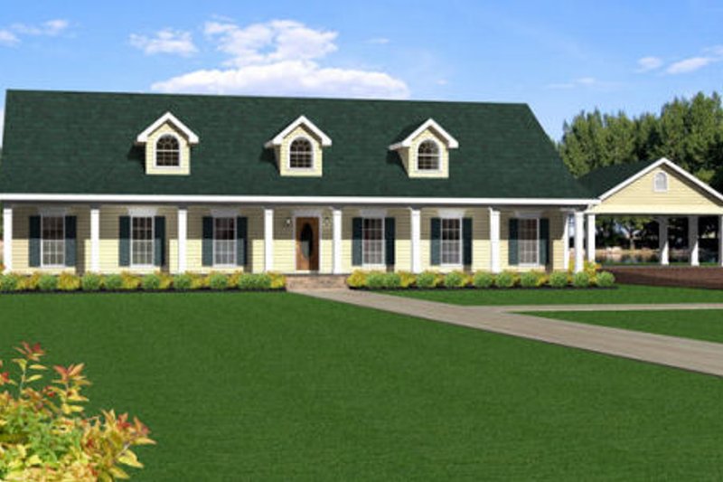 Home Plan - Country Exterior - Front Elevation Plan #44-156