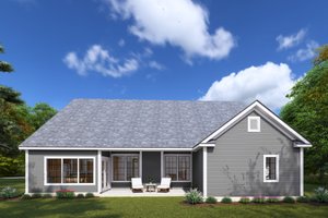 Exterior - Rear Elevation for European House Plan #20-1838 - 3 bed, 3 bath