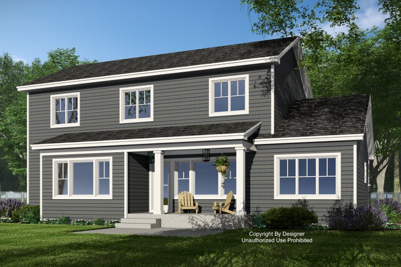 Architectural House Design - Exterior - Rear Elevation 1 for Bungalow House Plan #51-1372 - 4 bed, 3.5 bath