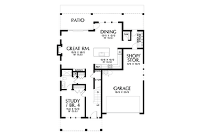 Floor Plan - Main Floor for Farmhouse House Plan #48-1033 - 4 bed, 3 bath