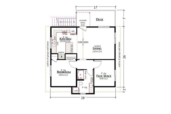 Floor Plan - Upper Floor for Farmhouse House Plan #1099-2 - 1 bed, 1 bath