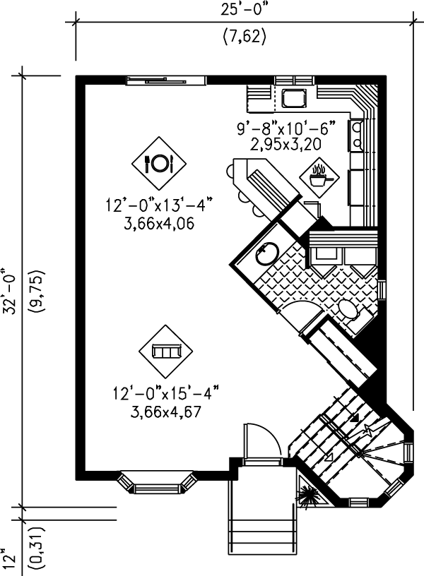 Victorian Floor Plan - Main Floor Plan #25-2029