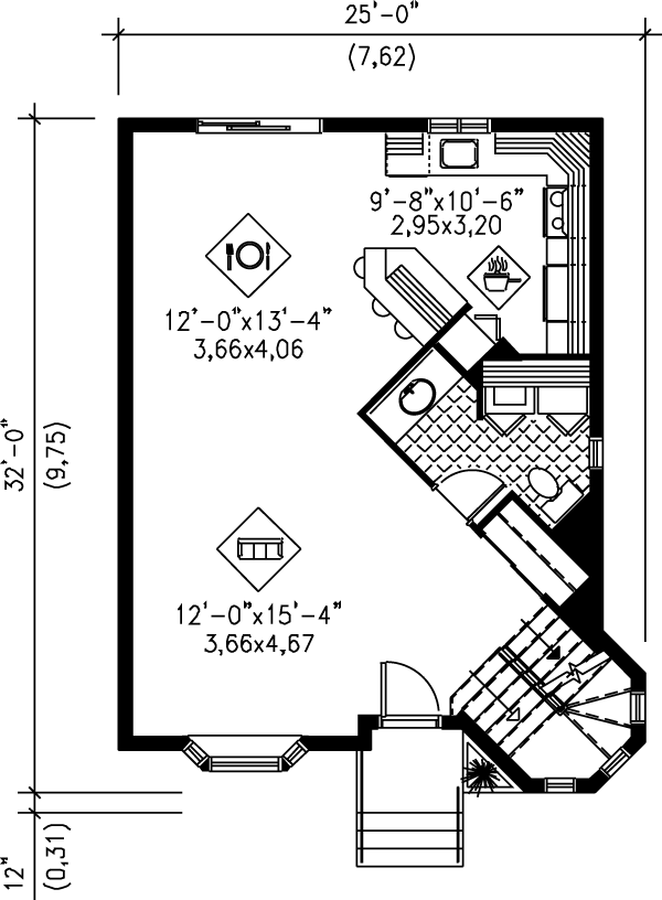 Architectural House Design - Victorian Floor Plan - Main Floor Plan #25-2029