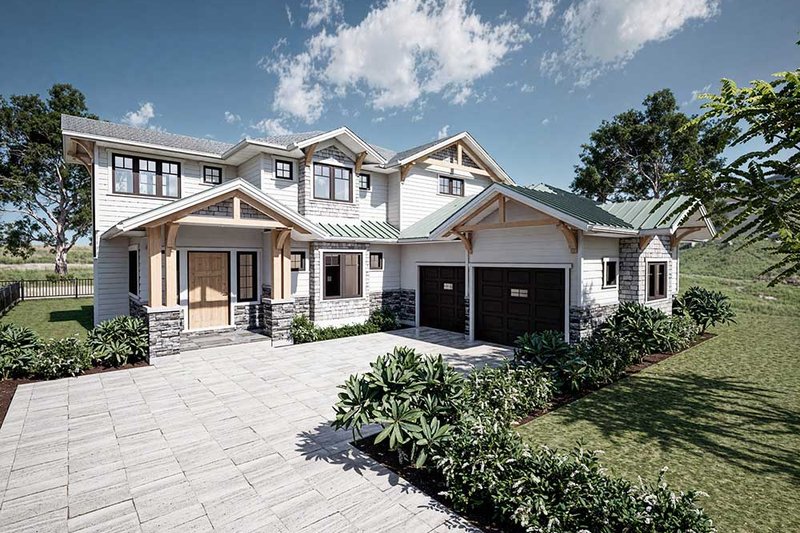 House Blueprint - Craftsman Exterior - Front Elevation Plan #1101-50