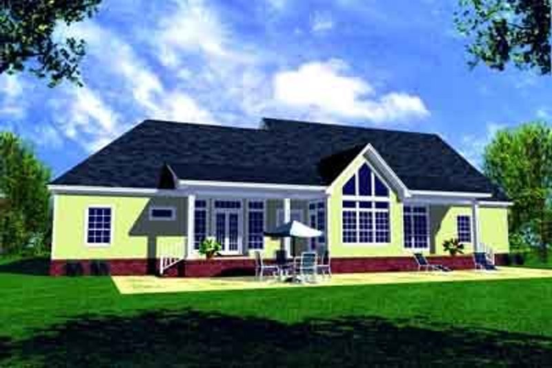Dream House Plan - Exterior - Rear Elevation for Southern House Plan #21-177 - 3 bed, 3 bath