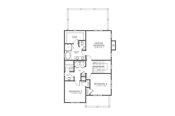 Floor Plan - Upper Floor for Traditional House Plan #483-1 - 4 bed, 3 bath