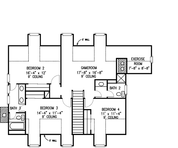 Farmhouse Floor Plan - Upper Floor Plan #410-149