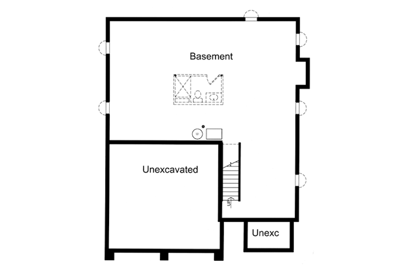 Architectural House Design - Floor Plan - Lower Floor for Traditional House Plan #46-493 - 3 bed, 2.5 bath