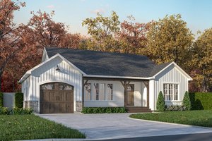 Exterior - Front Elevation 3 for Ranch House Plan #23-699 - 2 bed, 1 bath