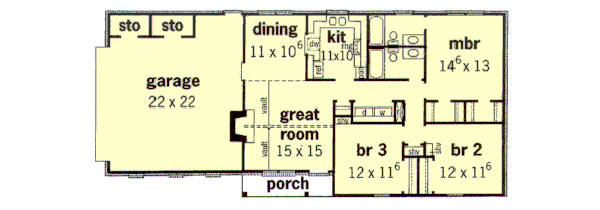 Ranch Floor Plan - Main Floor Plan #16-102
