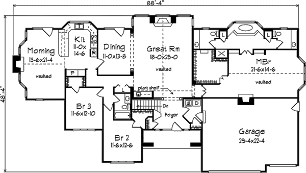 Dream House Plan - European Floor Plan - Main Floor Plan #57-128