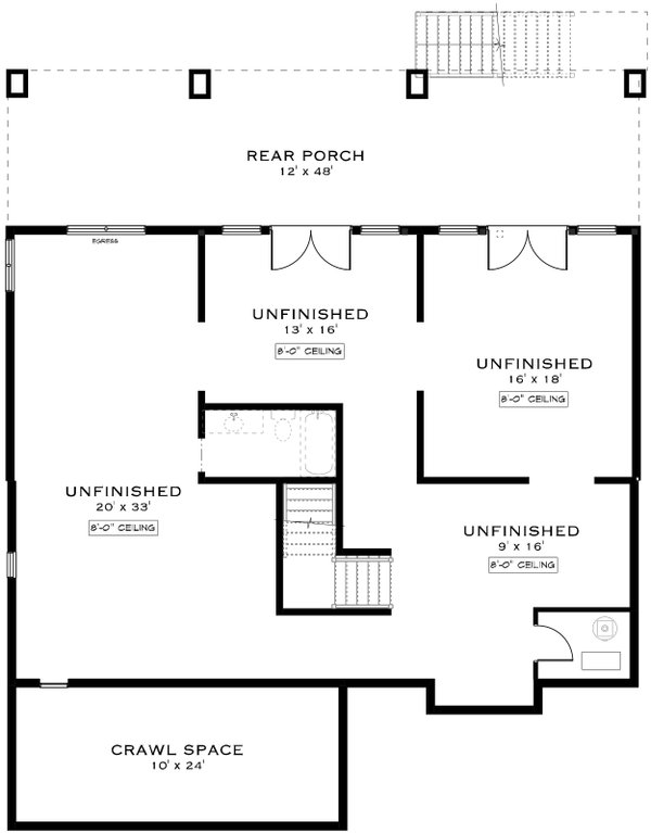 Beach Floor Plan - Lower Floor Plan #1101-21