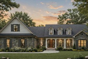 House Blueprint - Ranch Exterior - Front Elevation Plan #21-636