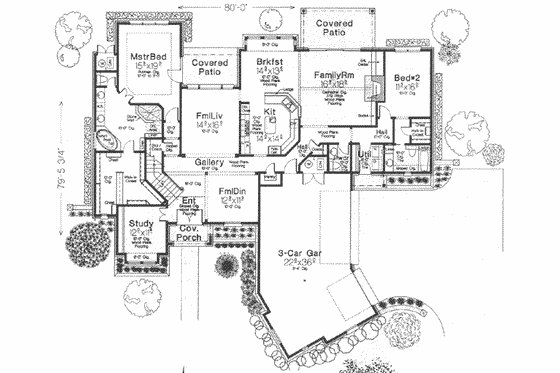 Floor Plan - Main Floor for European House Plan #310-342 - 4 bed, 3.5 bath