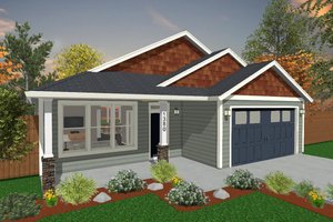 Ranch Exterior - Front Elevation Plan #943-51