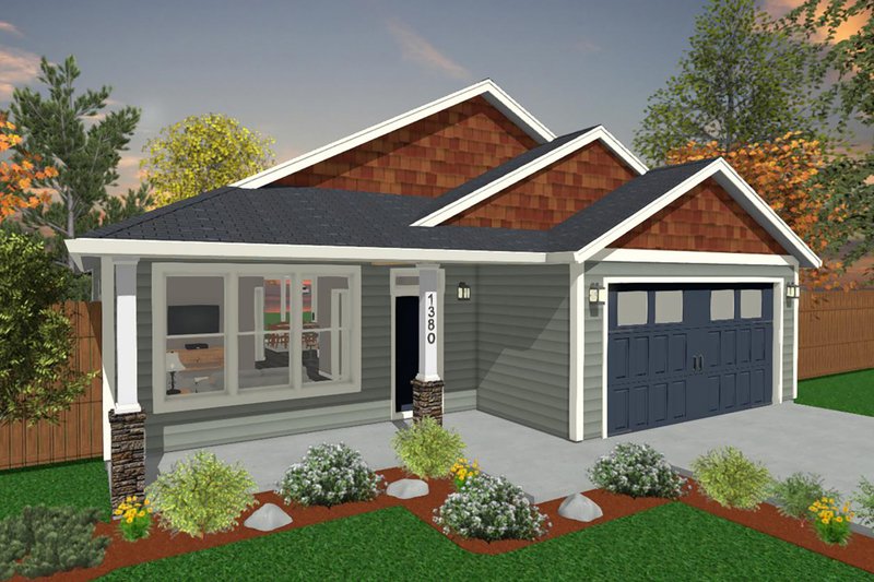 Ranch Style House Plan - 3 Beds 2 Baths 1380 Sq/Ft Plan #943-51