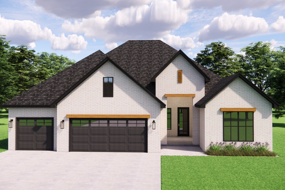 Exterior - Front Elevation 4 for Contemporary House Plan #1119-14 - 3 bed, 2 bath