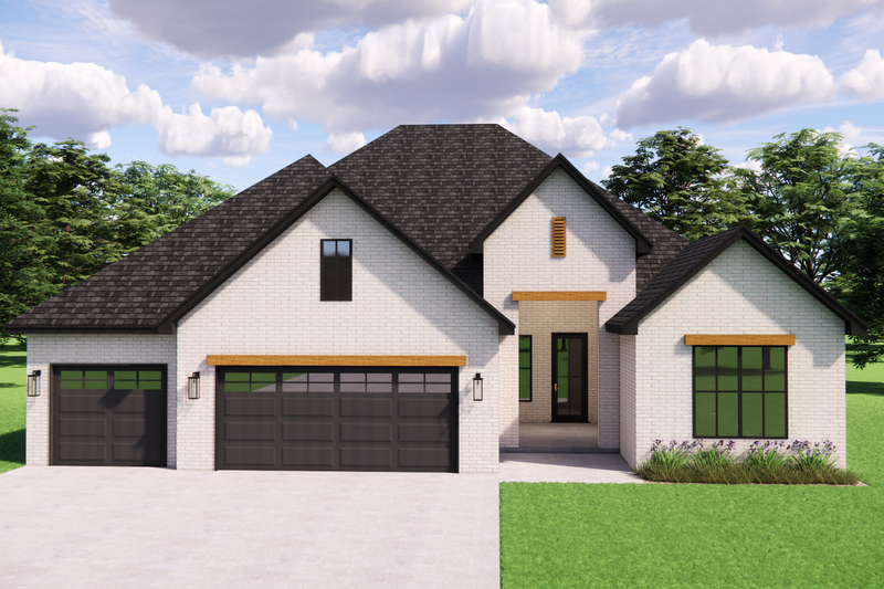 House Blueprint - Exterior - Front Elevation 4 for Contemporary House Plan #1119-14 - 3 bed, 2 bath