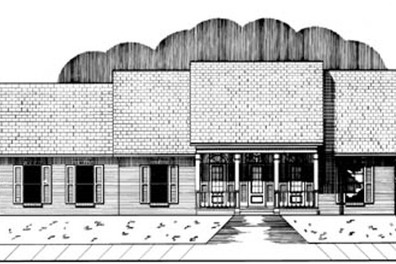 Exterior - Front Elevation for Mediterranean House Plan #15-126 - 3 bed, 2 bath