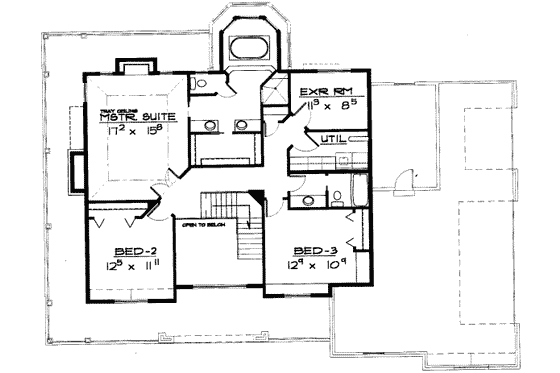 Floor Plan - Upper Floor for Country House Plan #308-150 - 5 bed, 2.5 bath