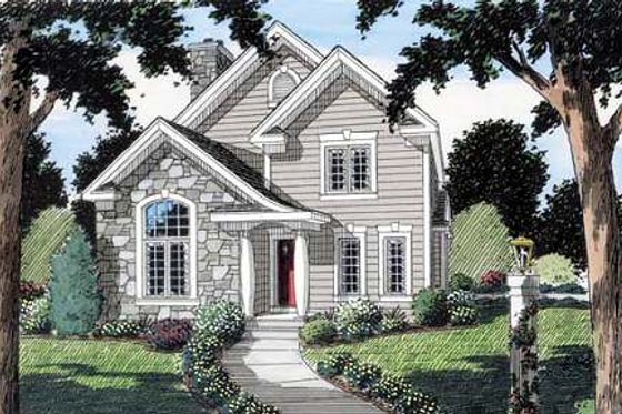 Exterior - Front Elevation for Traditional House Plan #312-163 - 4 bed, 2.5 bath