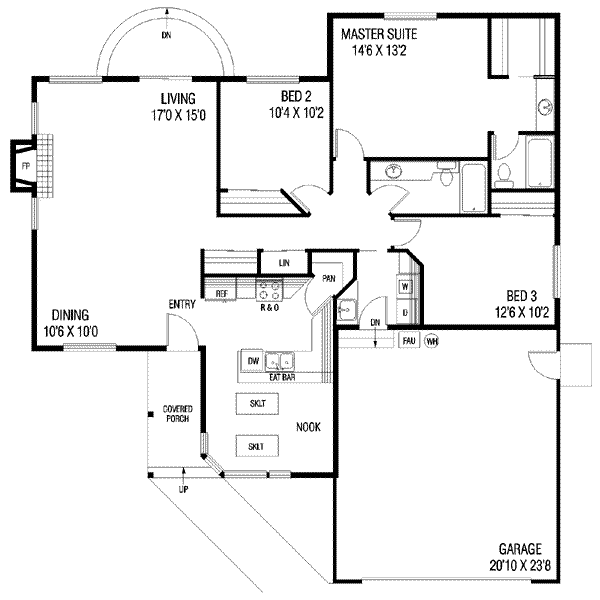 House Plan Design - Traditional Floor Plan - Main Floor Plan #60-413