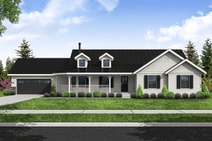 Country Exterior - Front Elevation Plan #124-1388