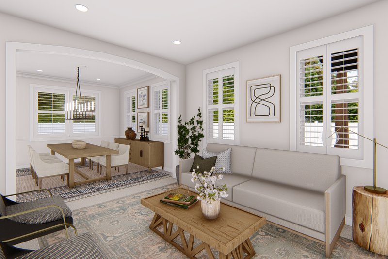 House Blueprint - Interior - Family Room for Traditional House Plan #1060-135 - 4 bed, 2.5 bath