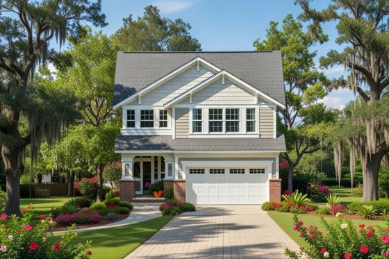 Exterior - Front Elevation for Craftsman House Plan #20-1694 - 4 bed, 3 bath