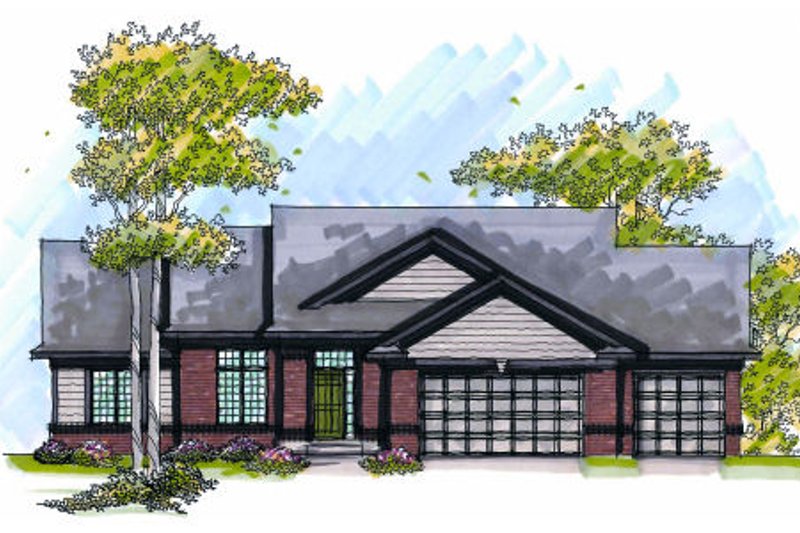 House Blueprint - Traditional Exterior - Front Elevation Plan #70-1003